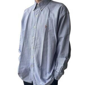 Ralph Lauren Gingham Button Down Collar Pony Logo Size M